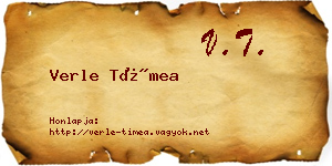 Verle Tímea névjegykártya